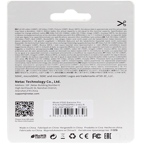 Netac 16GB Microsdhc Hafıza Kartı V10 U1 C10 NT02P500PRO-016G-R