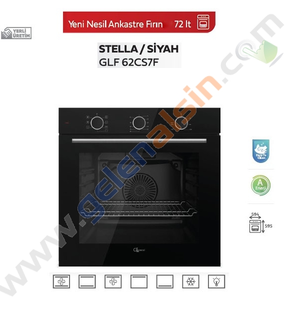 Gl General Stella Siyah Ankastre Set (GLF 62CS7F-GLO205CS-GLD003S)