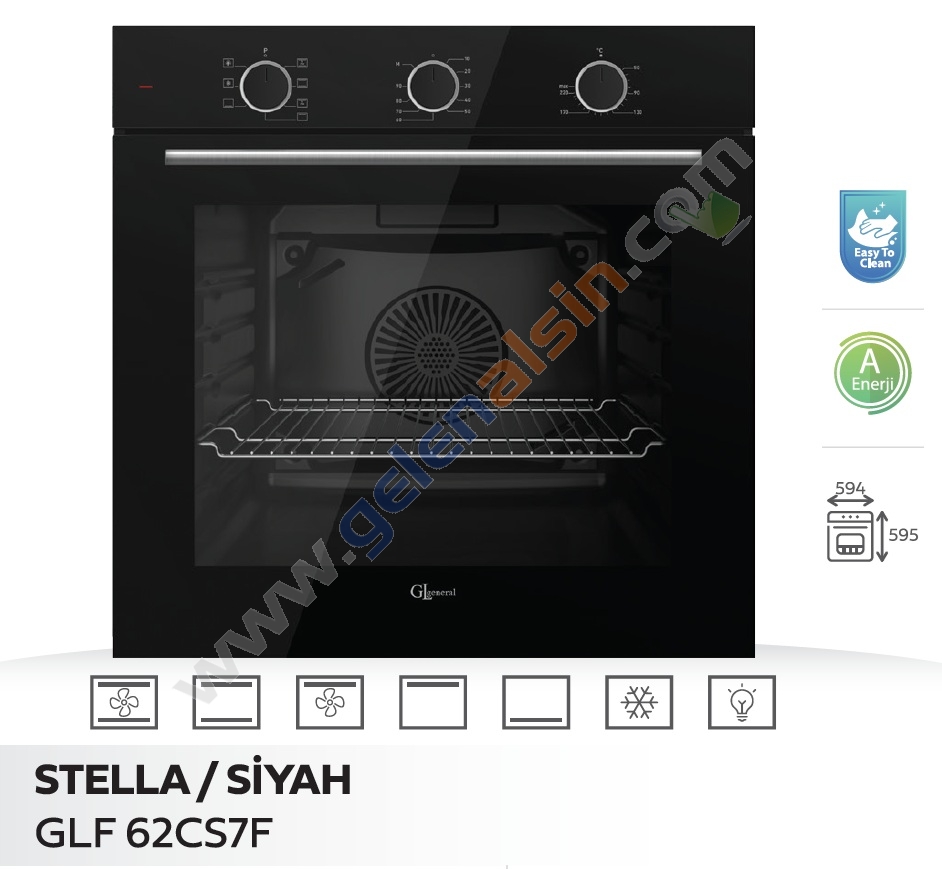Gl General Stella Siyah Ankastre Set (GLF 62CS7F-GLO205CS-GLD003S)