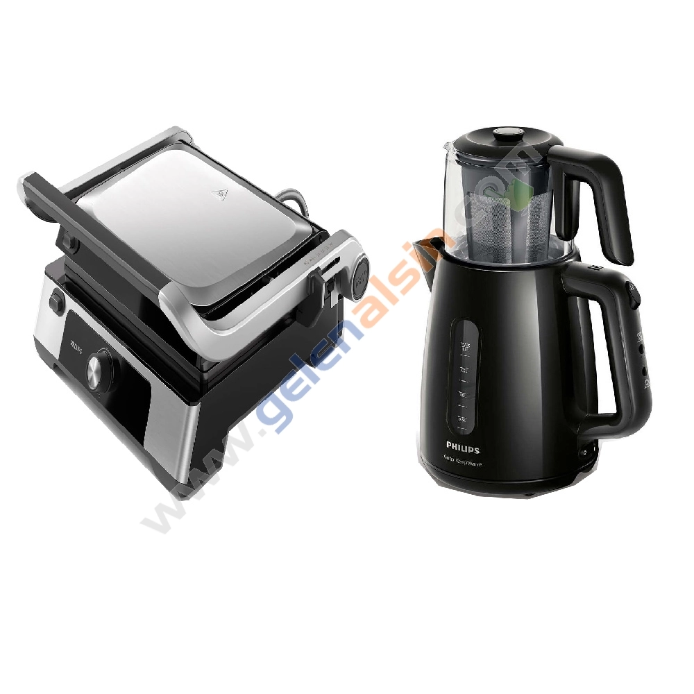 Philips HD6301/90 Tost Makinesi + HD7301/00 Çay Makinesi metal-siyah