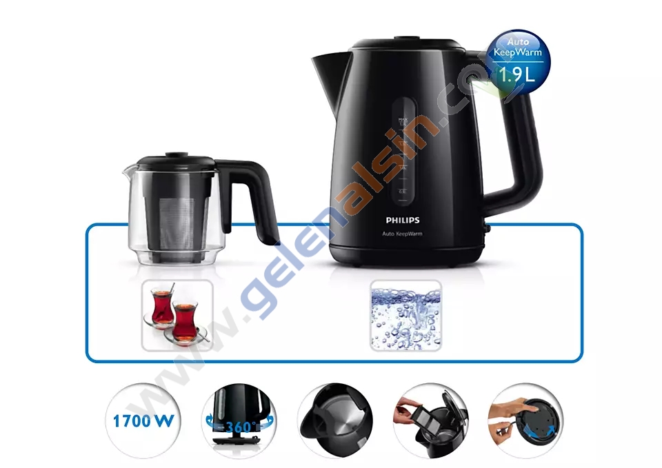 Philips HD6301/90 Tost Makinesi + HD7301/00 Çay Makinesi metal-siyah