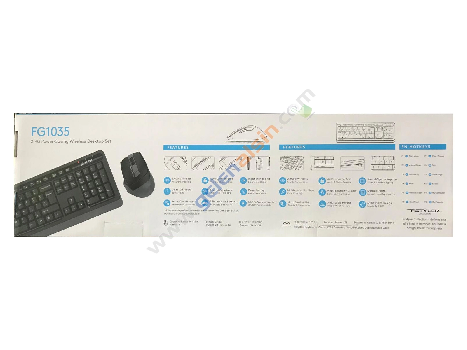 A4 Tech FG1035 Multimedya Kablosuz Q Klavye Mouse Set