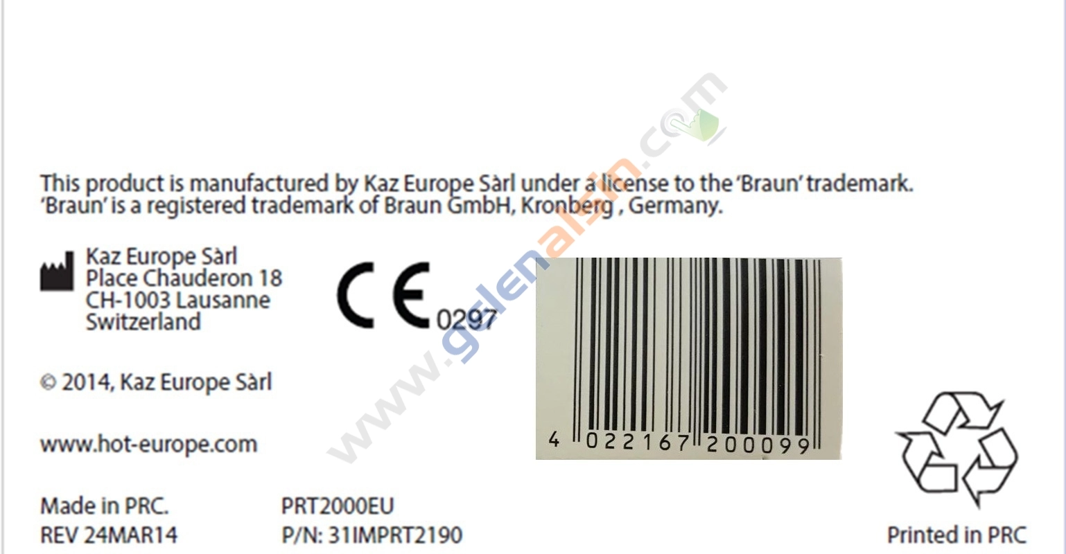 Braun PRT2000 Dijital Ateş Ölçer