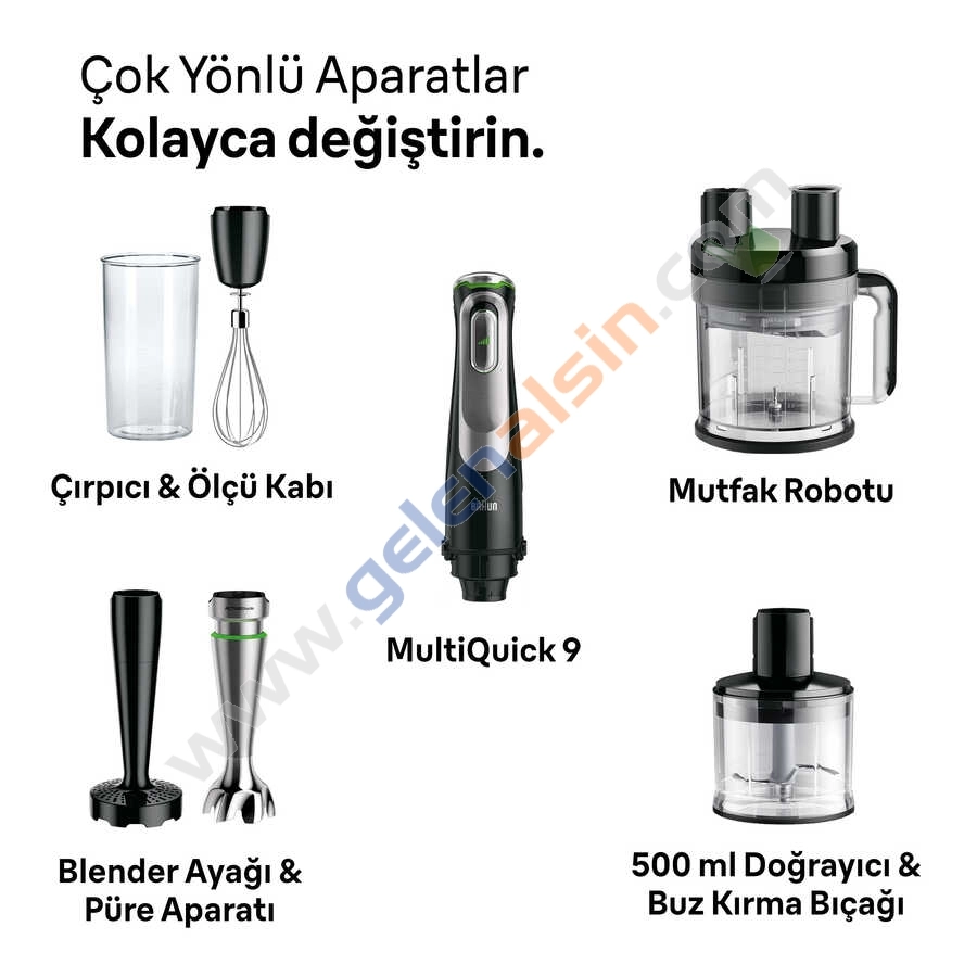 Braun Multiquick 9 MQ9187XLI 1200 W El Blender Seti