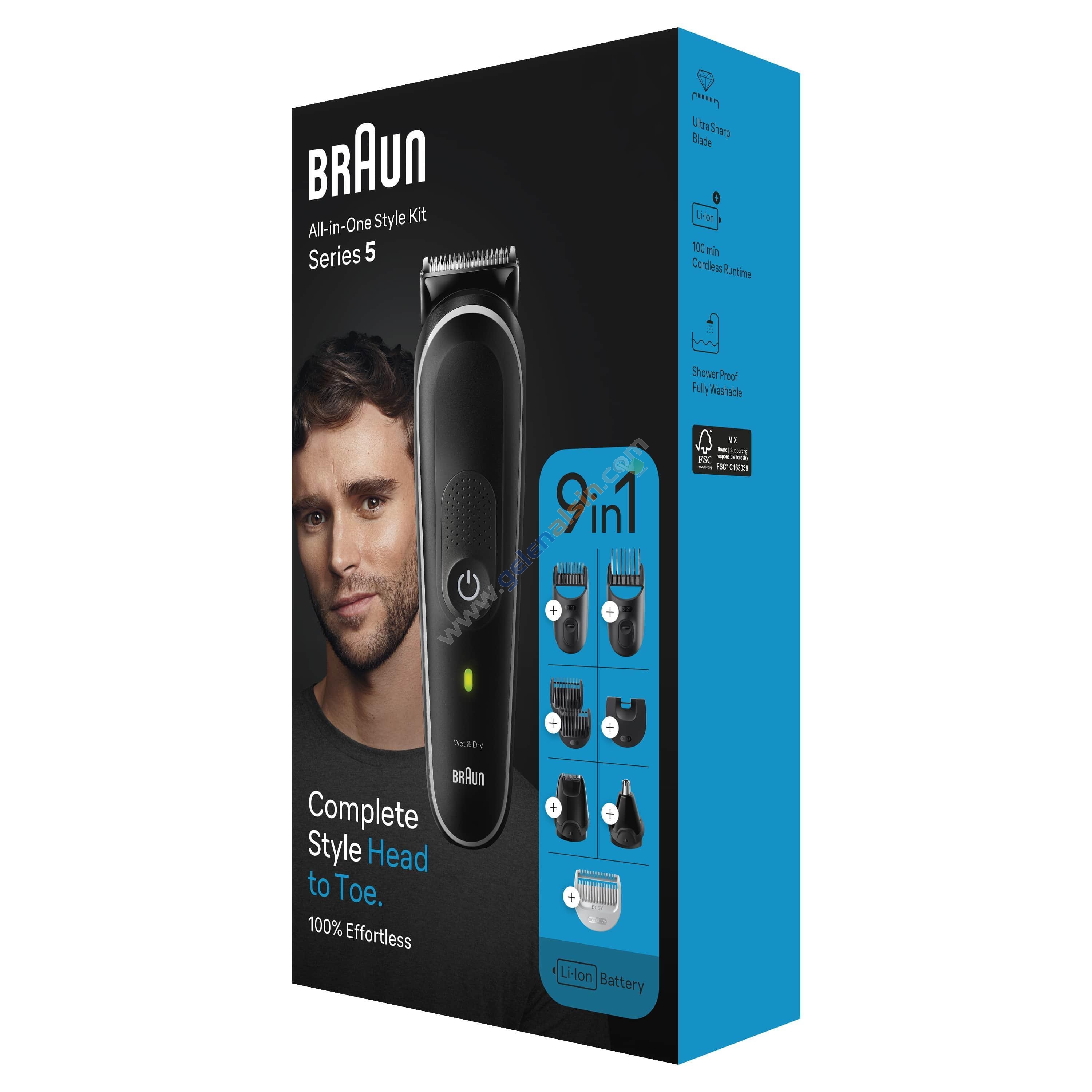 Braun Series 5 MGK5420 Hepsi Bir Arada Şekillendirme Seti, 9’u 1 Arada Erkek Bakım Kiti