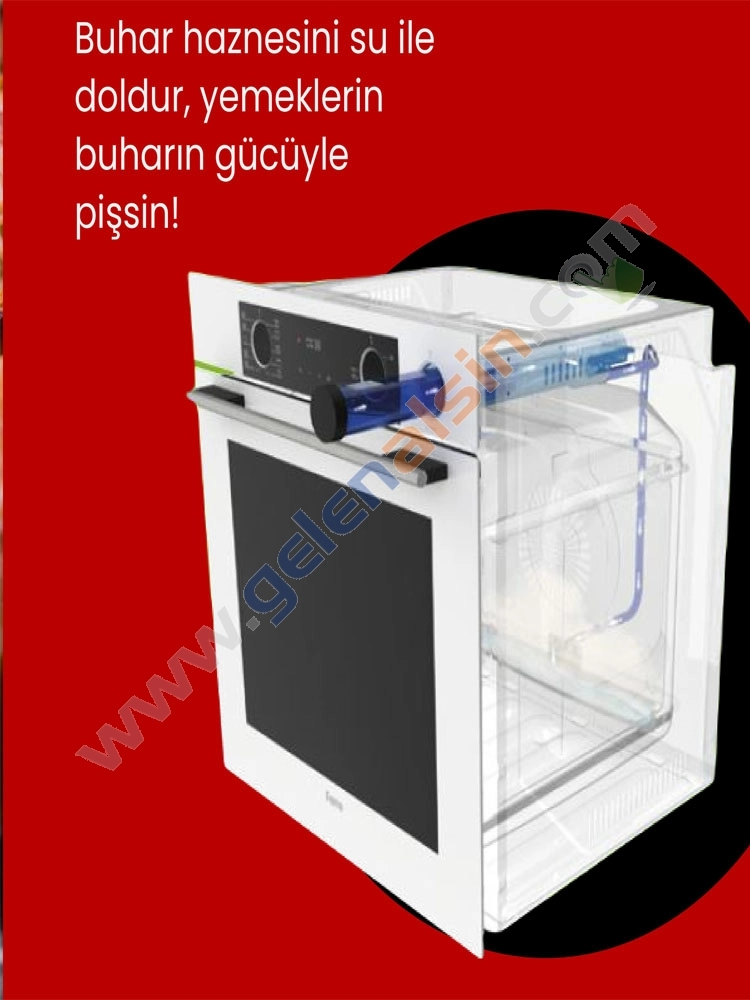 GL General Azure Gri Ankastre Set (GLD055PR-GLO038RSPR-GLF64CPR) Buhar Destekli