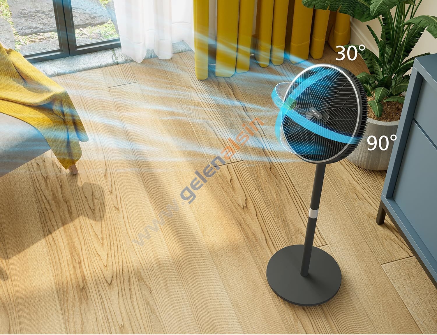 Philips 3000 Serisi CX3550/01 Ayaklı Siyah Vantilatör