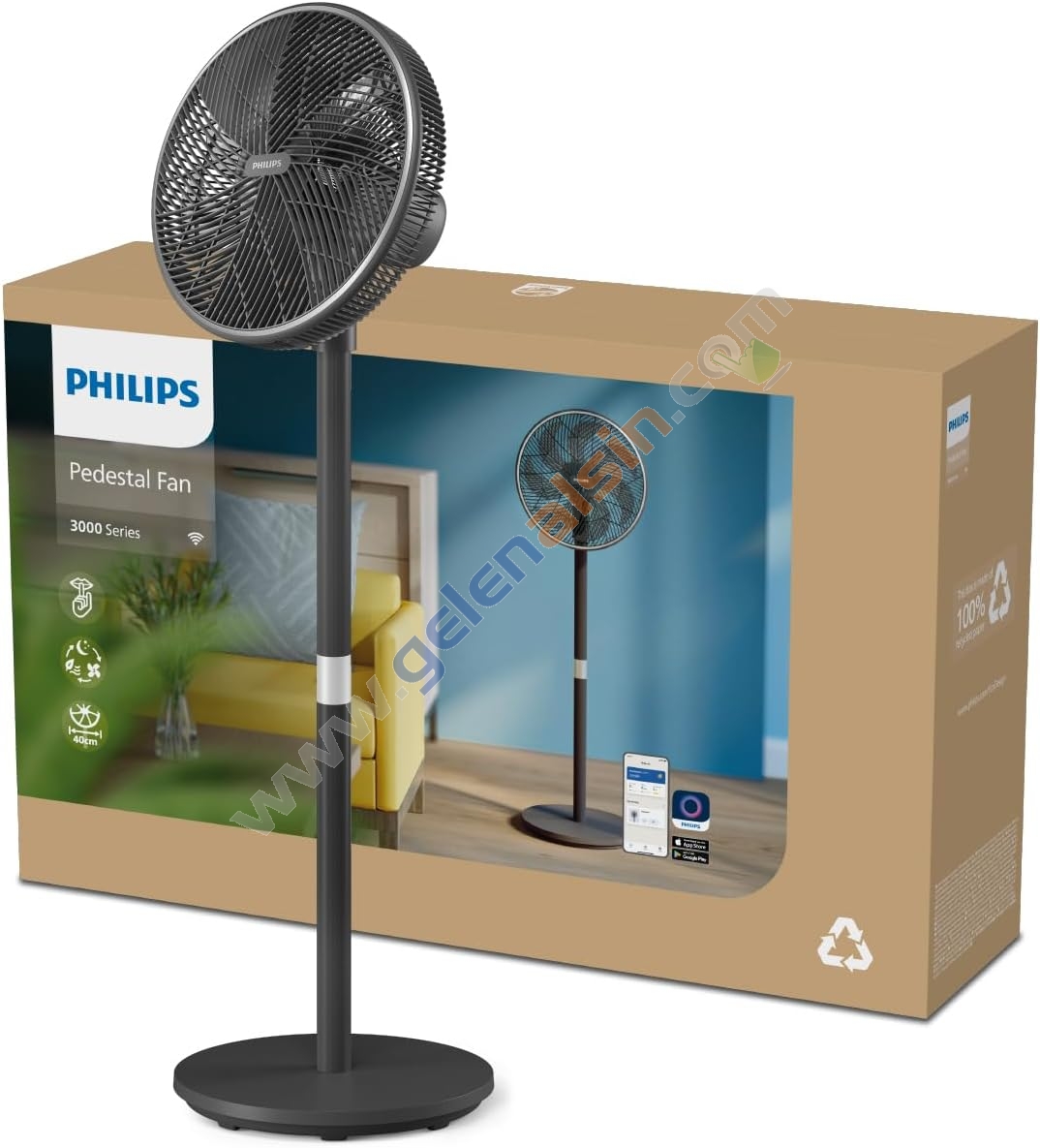 Philips 3000 Serisi CX3550/01 Ayaklı Siyah Vantilatör