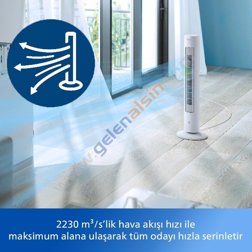 Philips 5000 Serisi CX5535/00 Kule Tipi Fanlı Beyaz Vantilatör