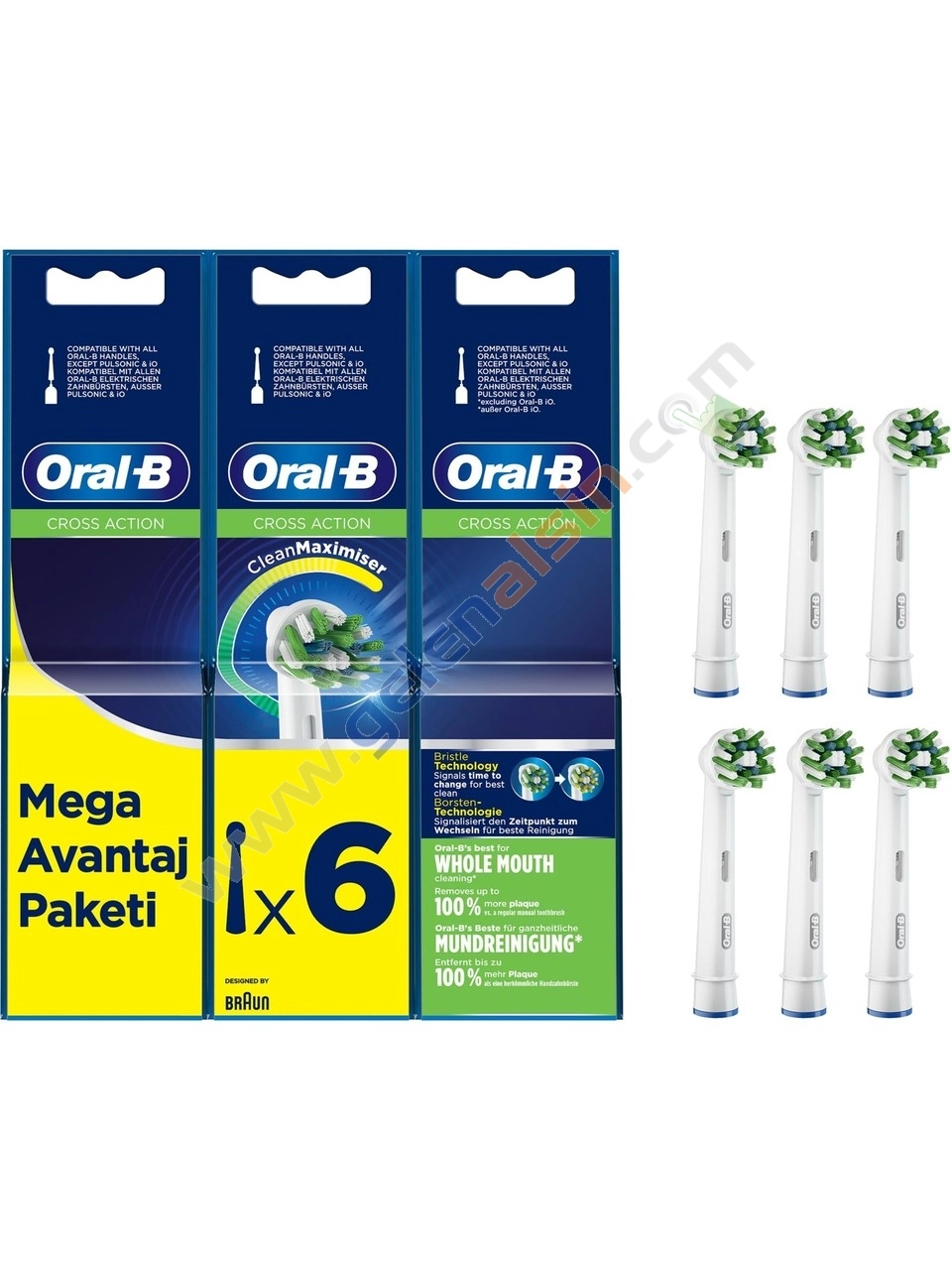 Oral-B Cross Action Clean Maximiser 6’lı Diş Fırçası Yedek Başlığı EB50RX