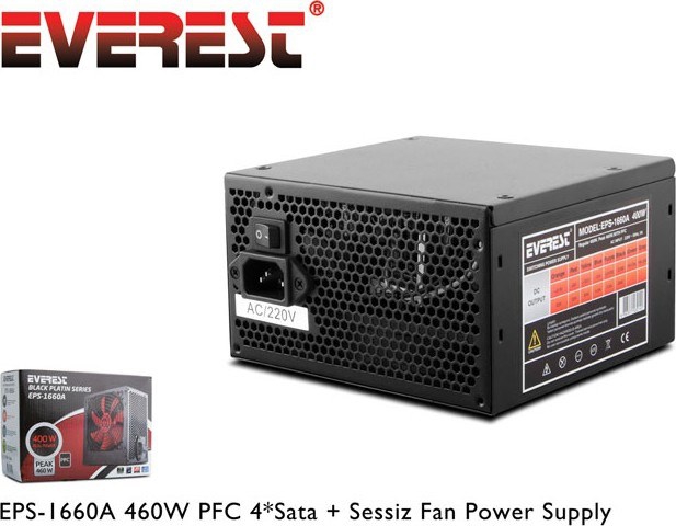 Everest Eps-1660A 460W Pfc 4*Sata Power Supply