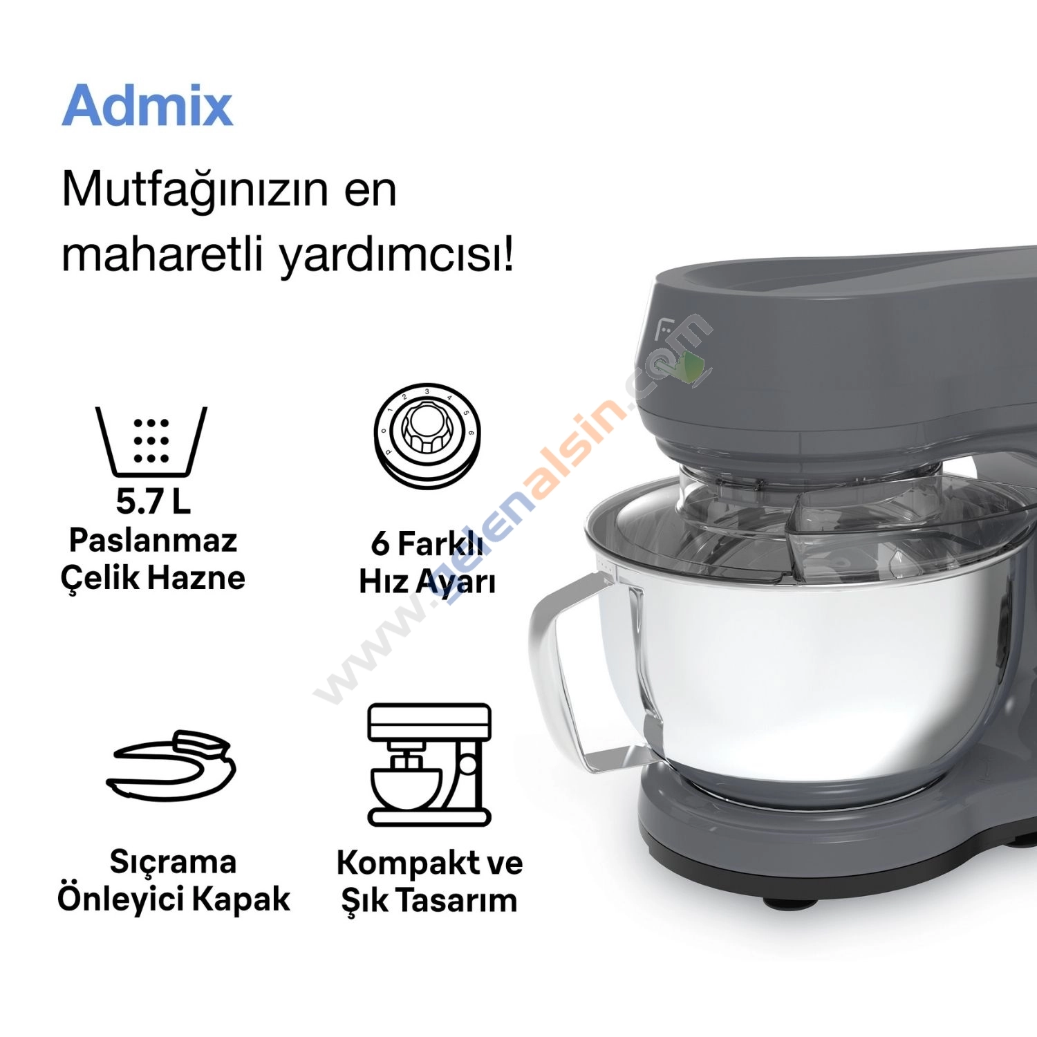 Fakir Admix Mutfak Şefi & Stand Mikser Antrasit