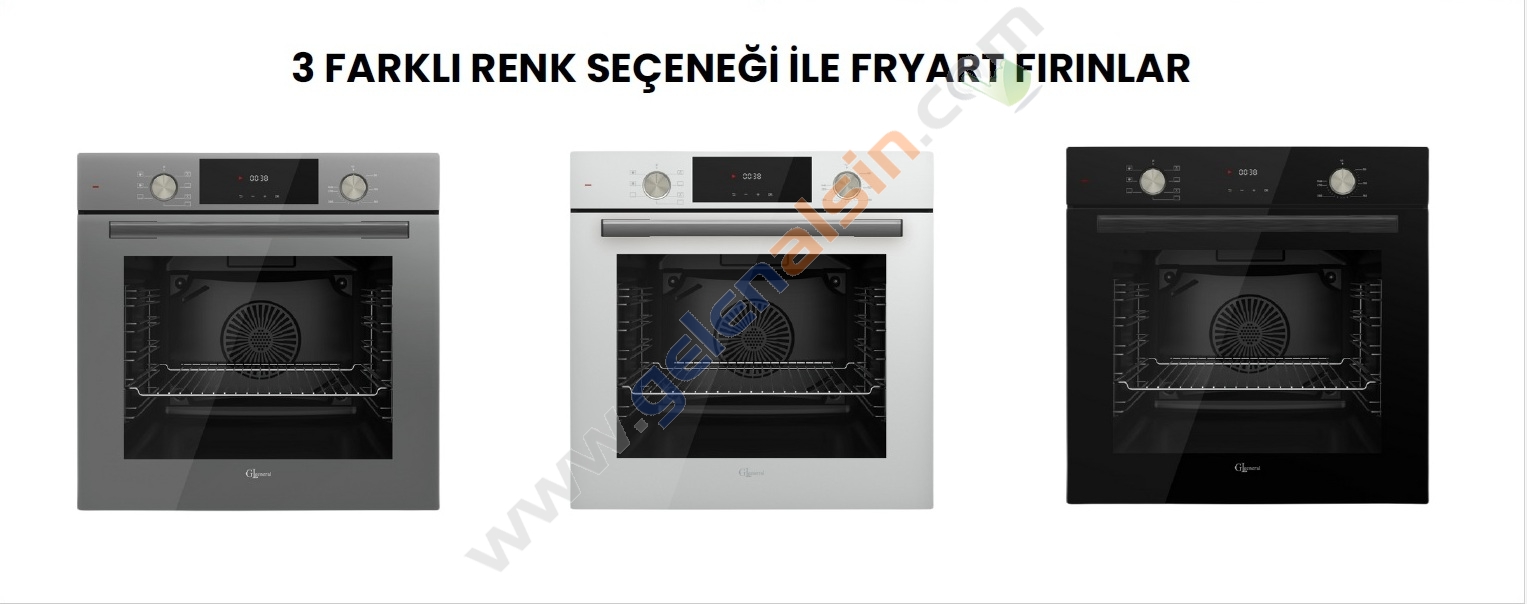 GL General Azure Gri Ankastre Set (GLD055PR-GLO208CPR-GLF64CPR) Buhar Destekli