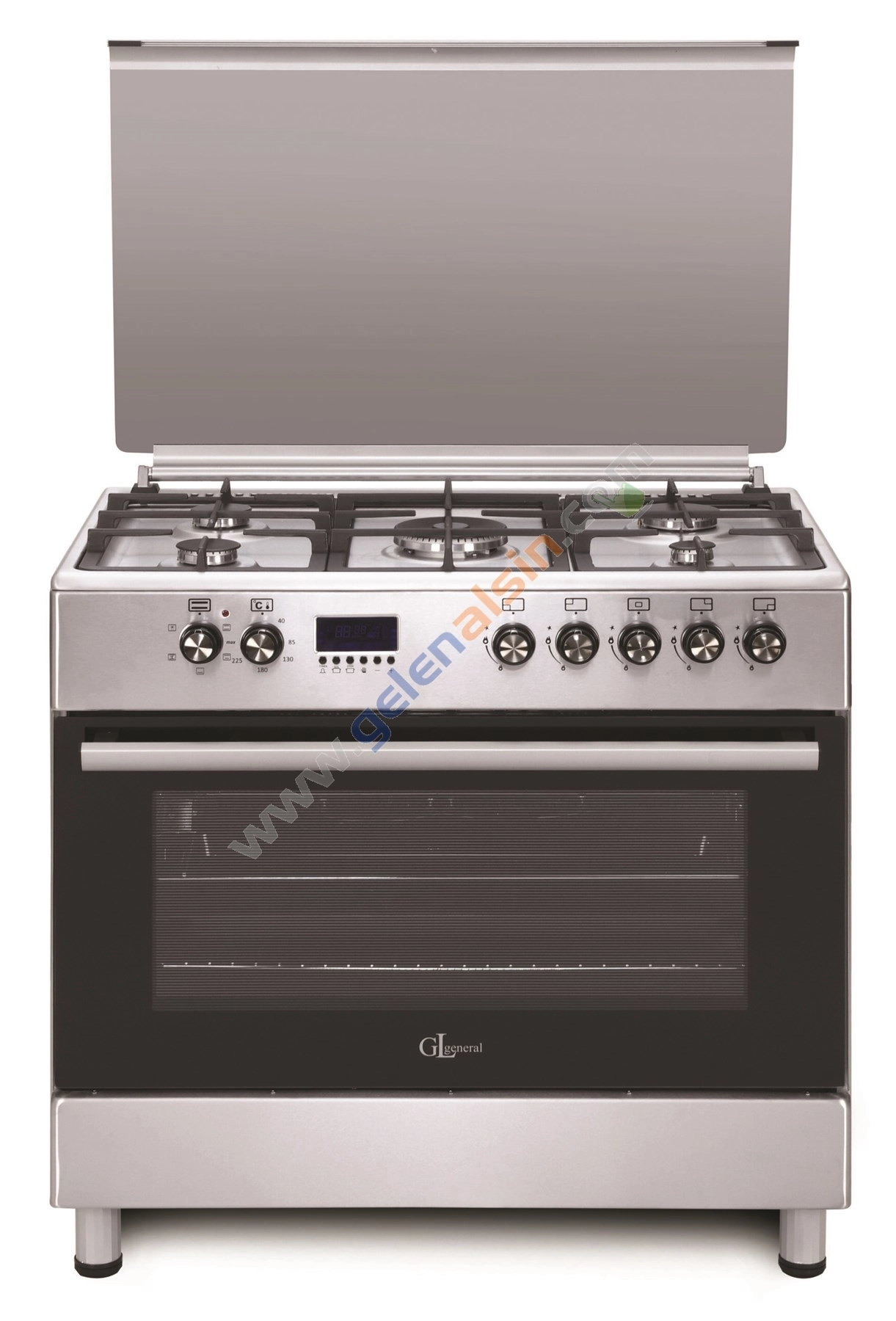 Gl General Desire GLF 9050XP Kuzine Inox Piliç Çevirmeli Fırın Set (GLF9050XP Desire 90 Kuzine Fırın-GLD 041X Davlumbaz)