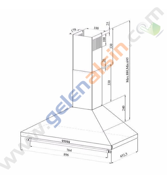 GL General Rustik Siyah Set 90CM Piliç Çevirme(GLF9050RSP Desire 90 Kuzine Fırın- GLD 039RS Davlumbaz)