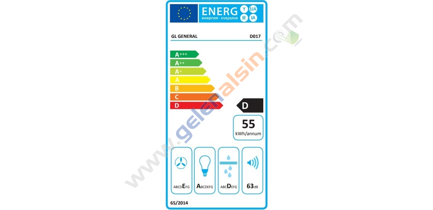 Gl General Gld 017B Opal 60 cm Beyaz Cam Davlumbaz