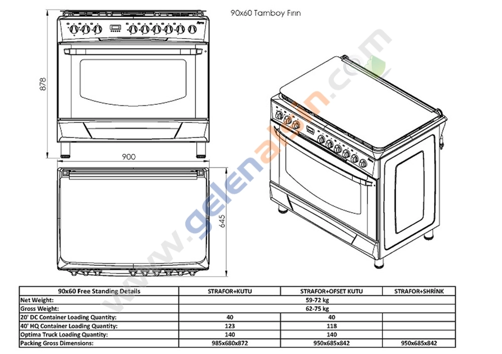 Gl General Desire GLF 9050XP Kuzine Inox Piliç Çevirmeli Fırın 110 LT