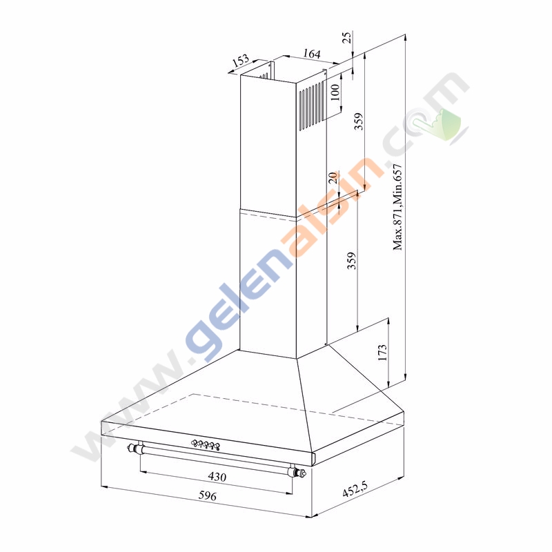Gl General GLD-022RK 60CM Rustic Krem Ankastre Davlumbaz