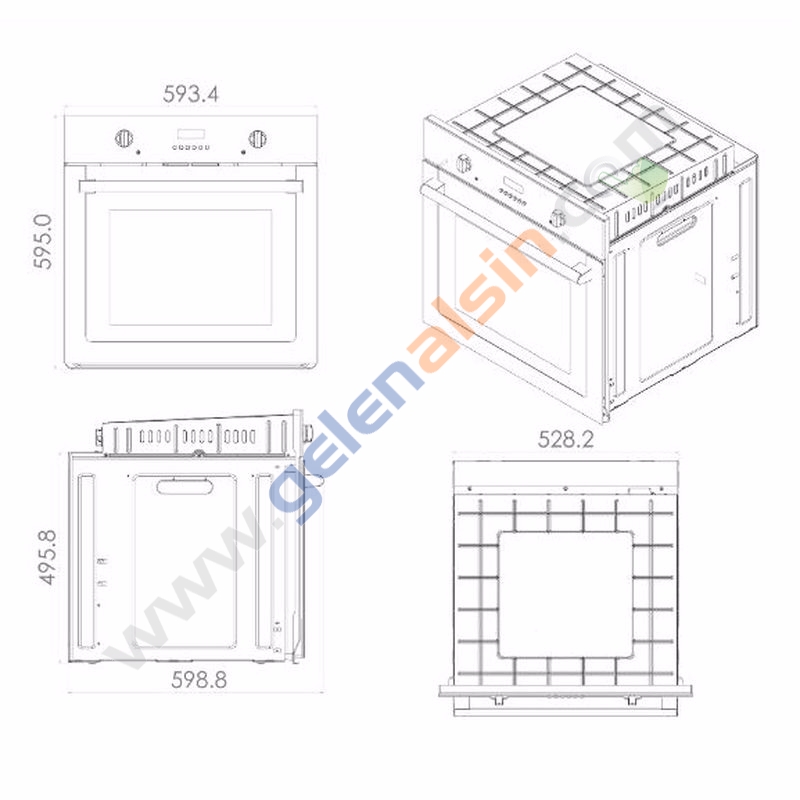 Gl General Stella Siyah Ankastre Set (GLF 62CS7F-GLO205CS-GLD003S)