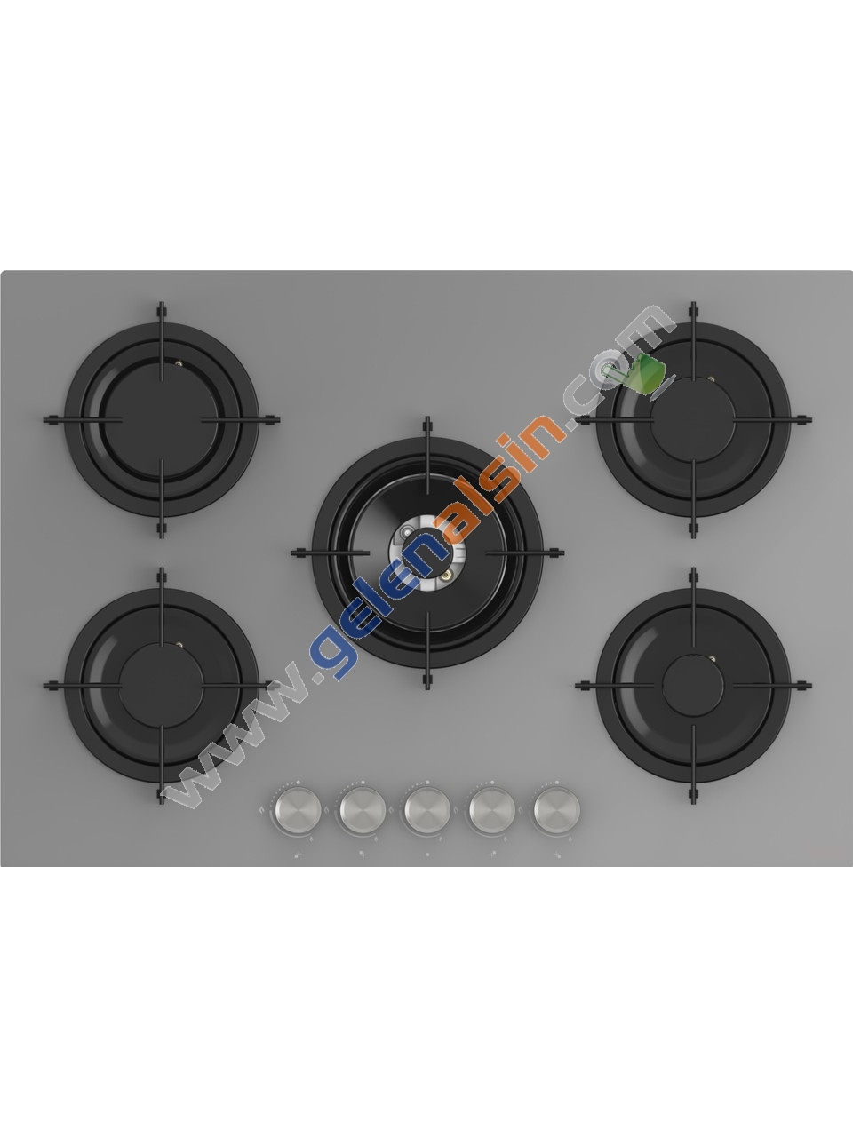 Gl General GLO 038RSPR Bask Pure Grey 75cm 5G Wok Cam Ankastre Ocak