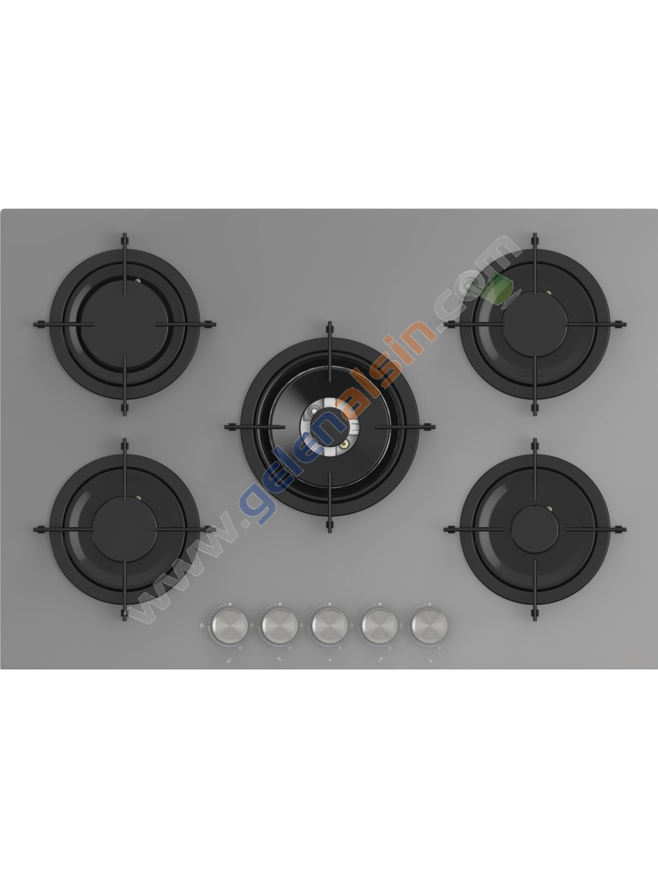 Gl General GLO 038RSPR Bask Pure Grey 75cm 5G Wok Cam Ankastre Ocak