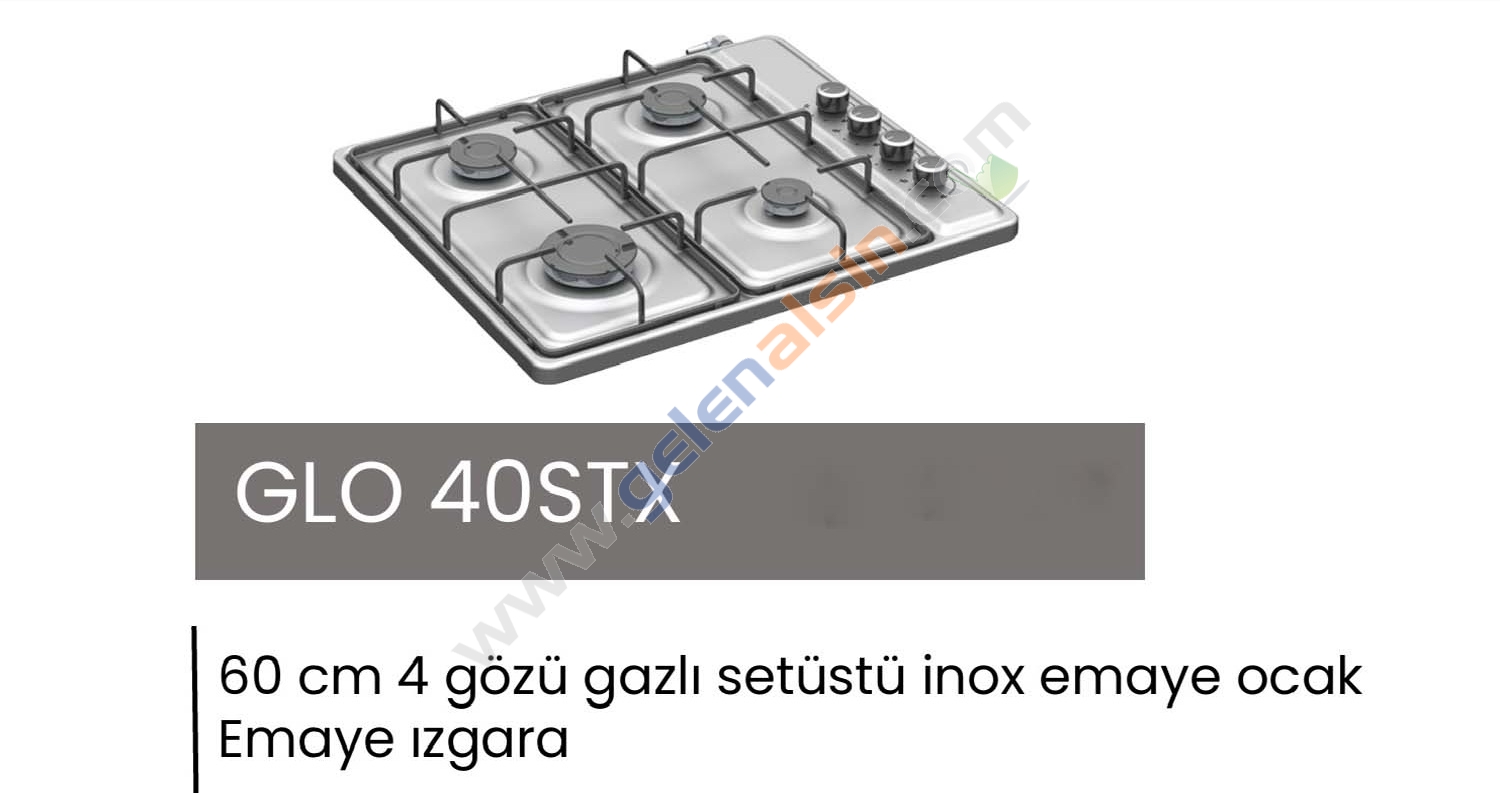 Gl General GLO 40STX Setüstü Inox Slim Emaye Ocak