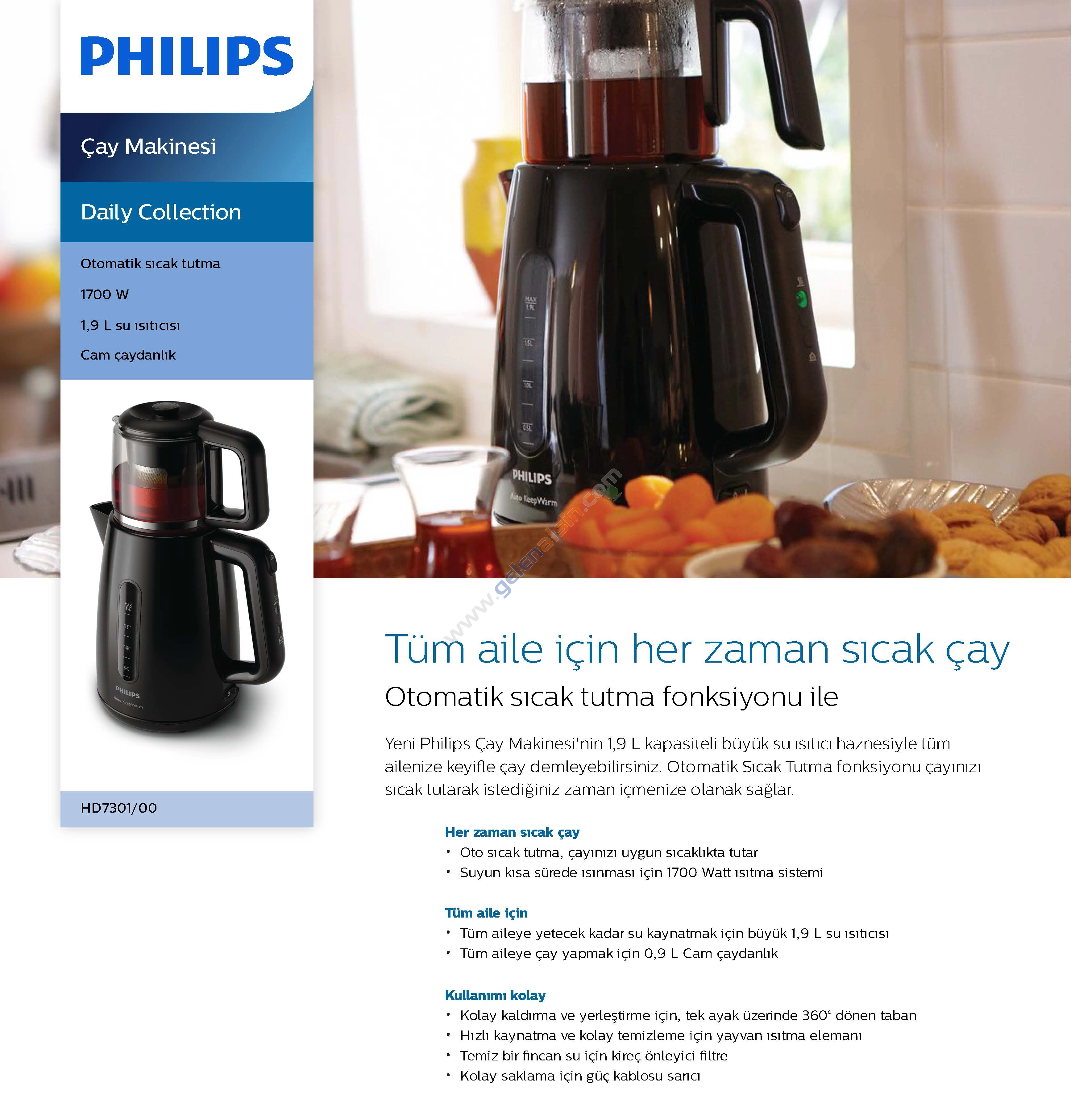 Philips HD6301/90 Tost Makinesi + HD7301/00 Çay Makinesi metal-siyah