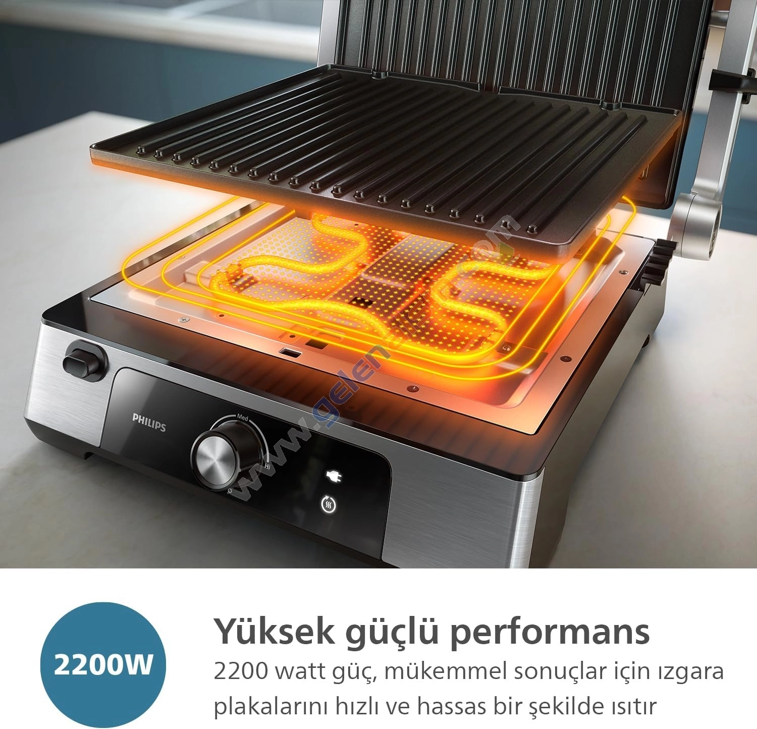 Philips 5000 Serisi Contact Grill HD6301/90 2200 W Tost Makinesi