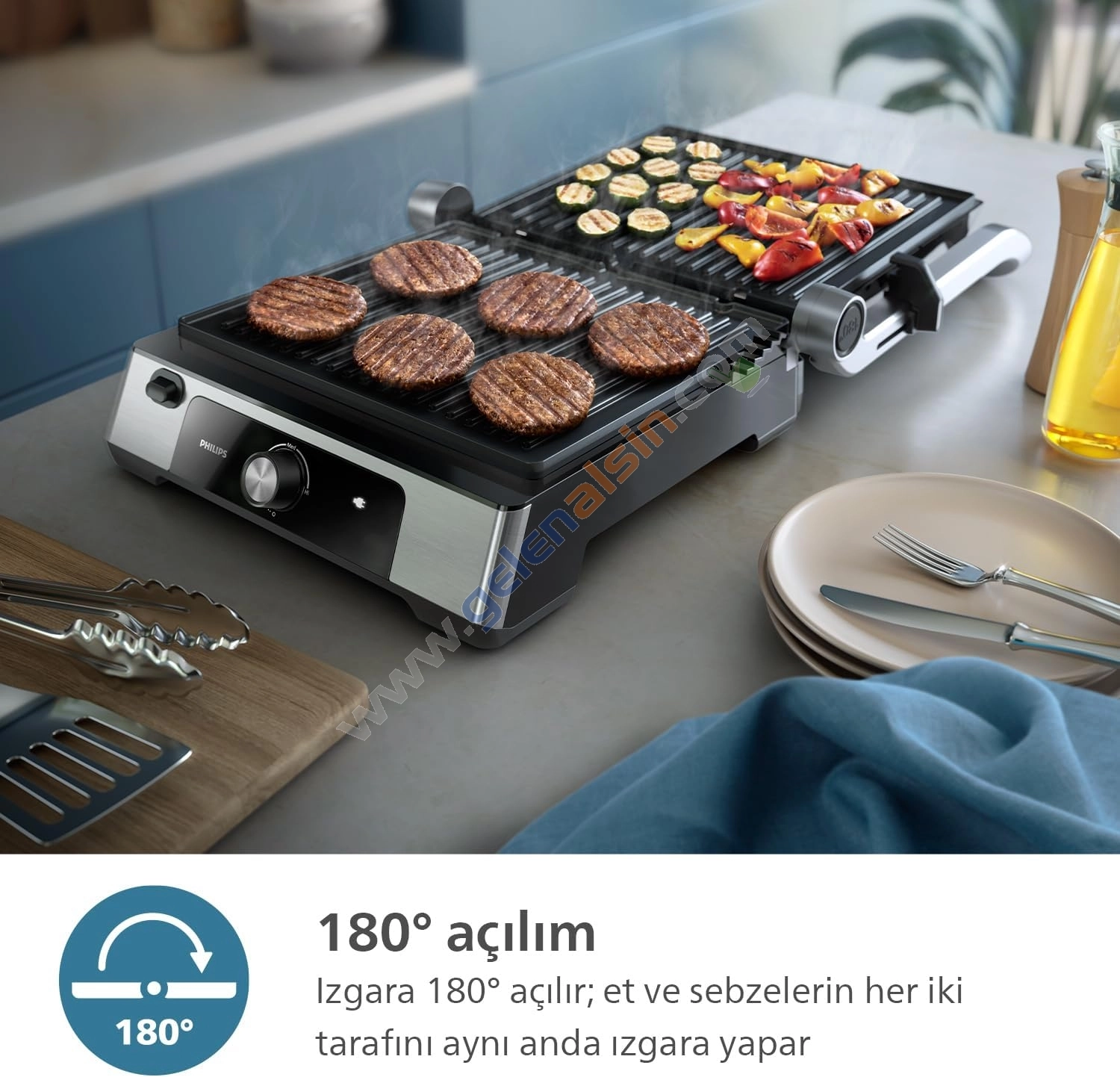 Philips HD6301/90 Tost Makinesi + HD7301/00 Çay Makinesi metal-siyah