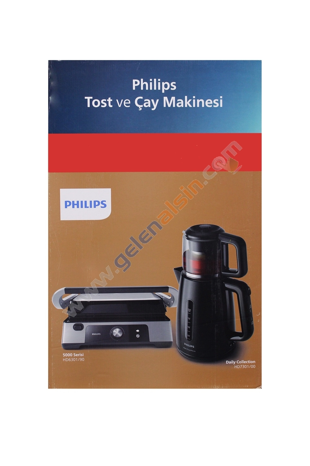 Philips HD6301/90 Tost Makinesi + HD7301/00 Çay Makinesi metal-siyah