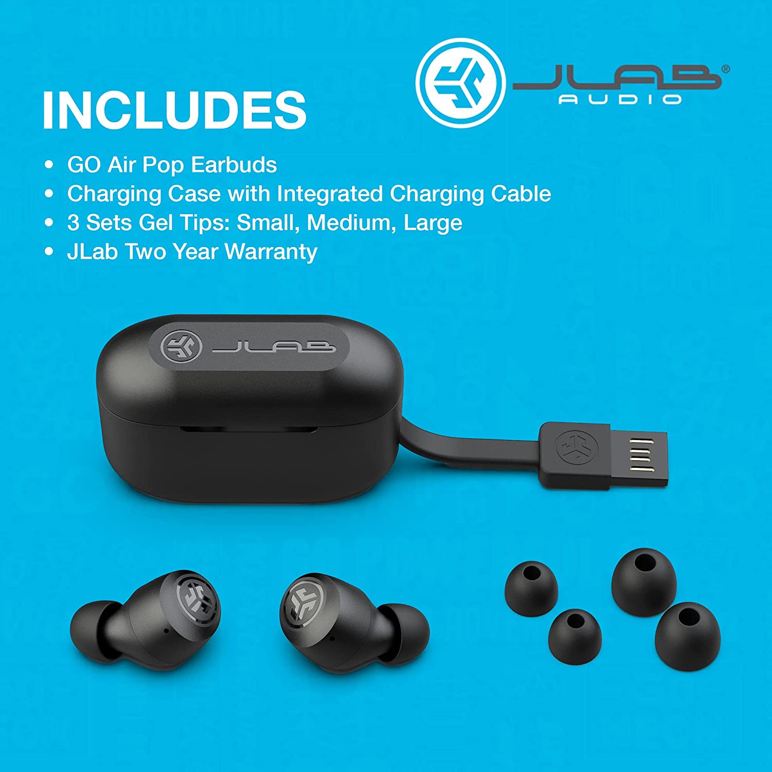 Jlab Go Air Pop Kulakiçi Gerçek Kablosuz Kulaklık Wireless Earbuds-Siyah