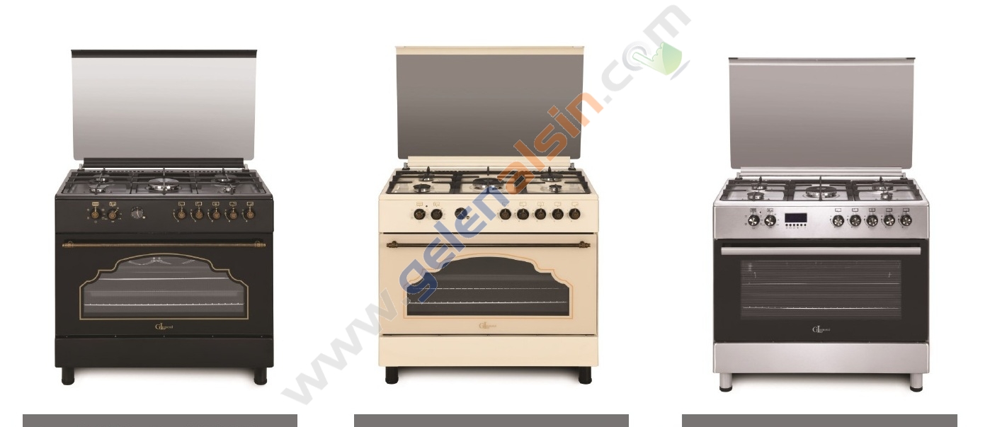 Gl General Desire GLF 9050RKP Kuzine Rustik Krem Piliç Çevirmeli Fırın 110 LT