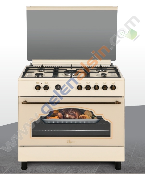 Gl General Desire GLF 9050RKP Kuzine Rustik Krem Piliç Çevirmeli Fırın 110 LT