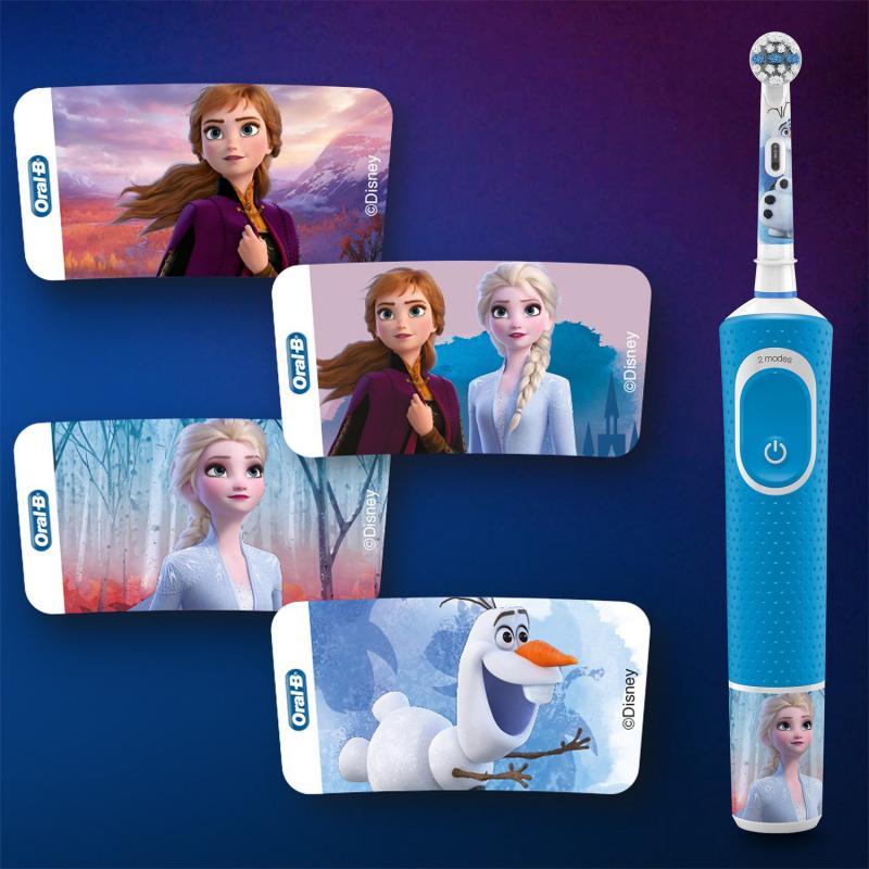 Oral-B Çocuklar İçin Şarj Edilebilir Diş Fırçası D100 Vitality Frozen Özel Seri + Seyahat Kabı Hediyeli