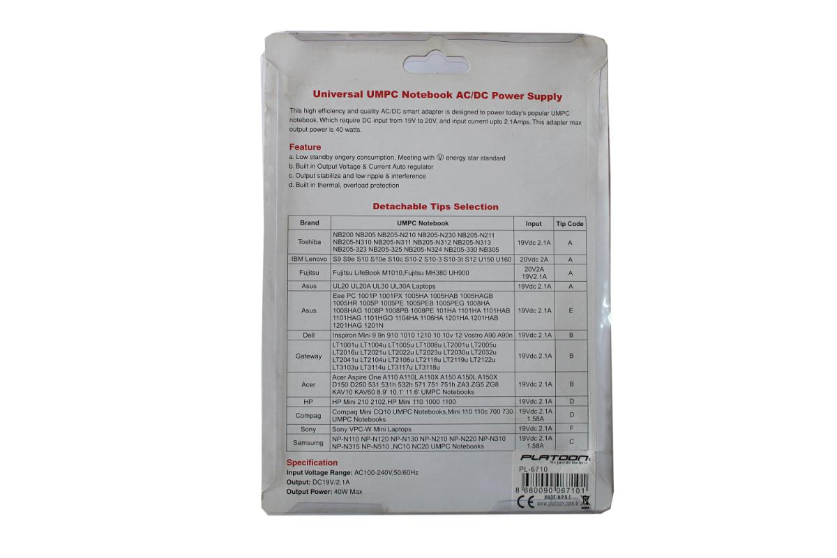 Platoon PL-6710 Universal Notebook Adaptör