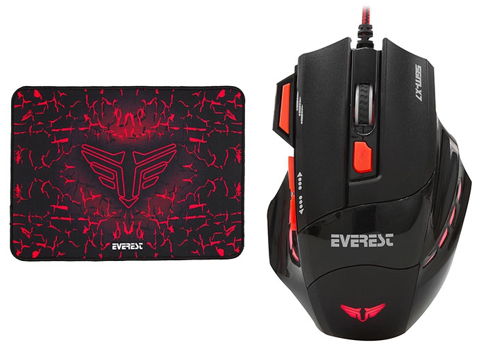Everest SGM-X7 Usb Kırmızı Gaming Mouse Pad ve Oyuncu Mouse