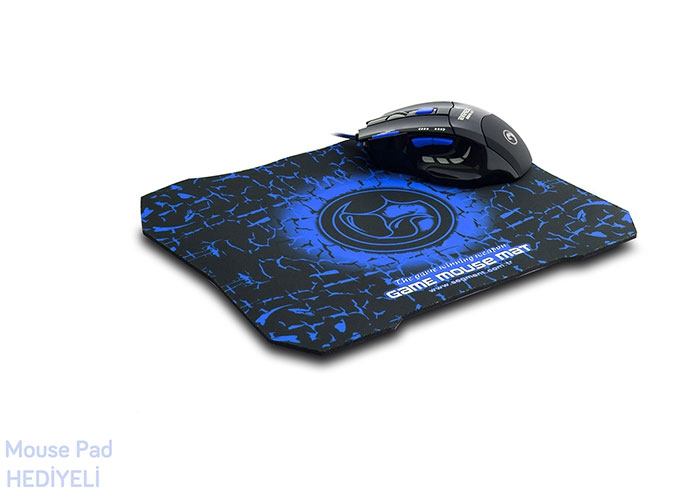Everest SGM-X7B Usb Mavi Gaming Mouse Pad ve Oyuncu Mouse
