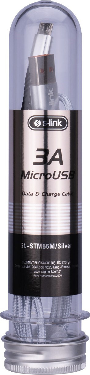 S-Link SL-STM55 Data ve Şarj Kablo Micro Usb 3A 1 M Hızlı Şarj