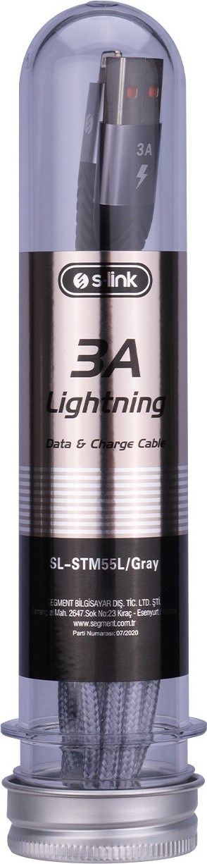 S-Link SL-STM55 Data ve Şarj Kablo Lightning 3A 1 M Hızlı Şarj