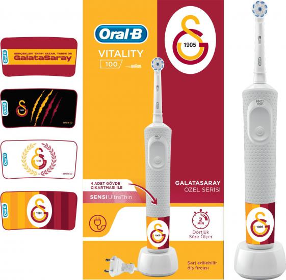 Oral-B D100 Vitality Şarj Edilebilir Diş Fırçası Galatasaray Özel Seri Fiyatı Ve Özellikleri