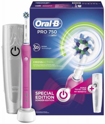 Oral-B Pro 750 Şarj Edilebilir Diş Fırçası Cross Action Pembe (Seyahat Kabı Hediyeli) Fiyatı ve Özellikleri