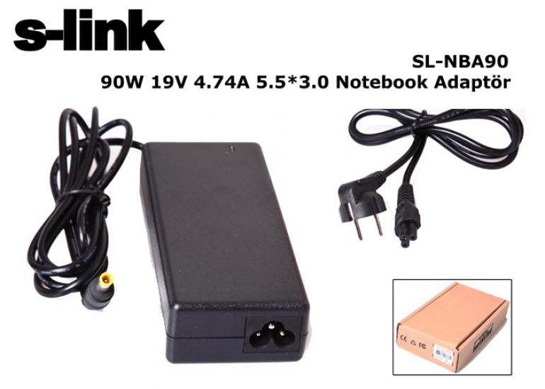 S-link SL-NBA90 90W 19V 4.74A 5.5*3.0 Samsung Notebook Standart Adaptör Fiyatı ve özellikleri