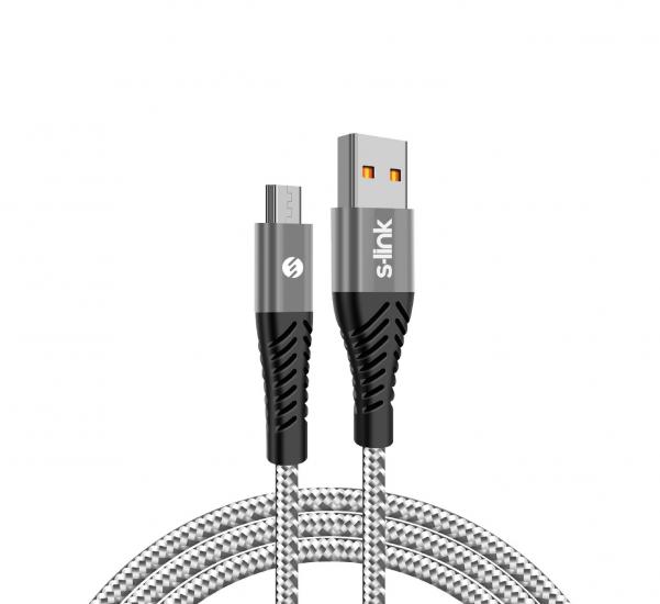 S-Link SL-STM50M Hızlı 3a Şarj-Data -Micro Usb Kablo -ip örgülü Fiyatı