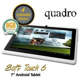 Quadro Soft Touch 6 1.33Ghz 512MB 8GB 7 Beyaz,tablet fiyatları, tablet fiyat, tablet bilgisayar, casper tablet, tablet,ucuz tablet, tablet pc