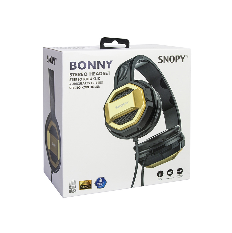 Snopy SN-101 BONNY Gold PC-Telefon Mikrofonlu Kulaklık