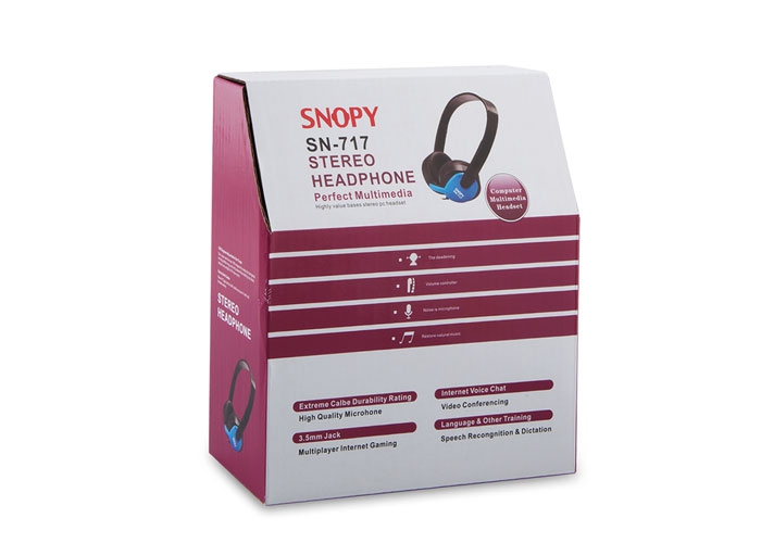 Snopy SN-717 Siyah/Mavi Mikrofonlu Kulaklık