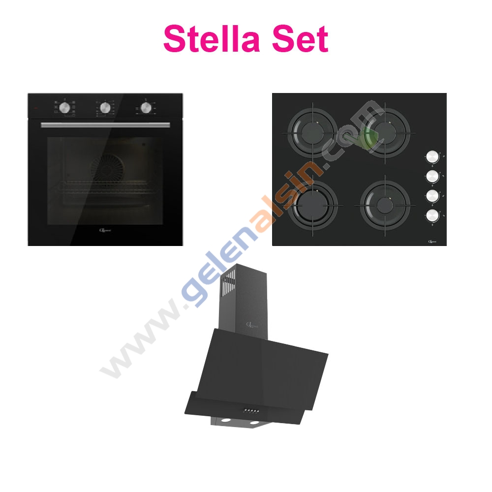 Gl General Stella Siyah Ankastre Set (GLF 62CS7F-GLO205CS-GLD003S)