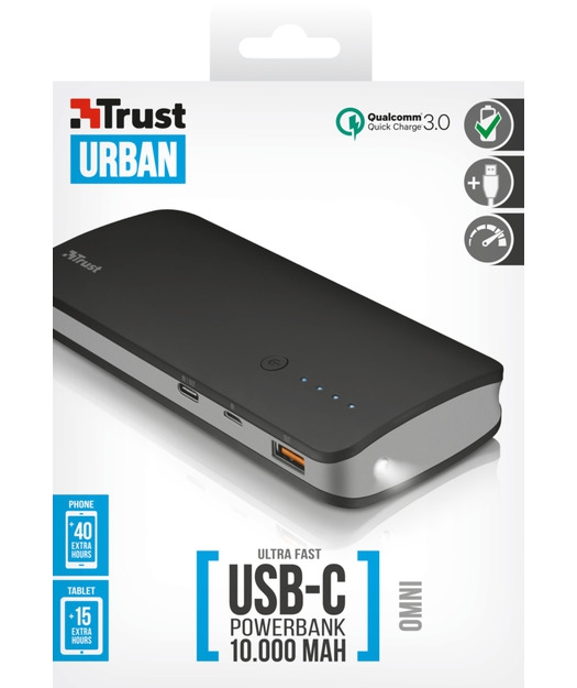 Trust Omni 21858 Ultra Hızlı 10000 Mah Usb-C/A Taşınabilir Powerbank