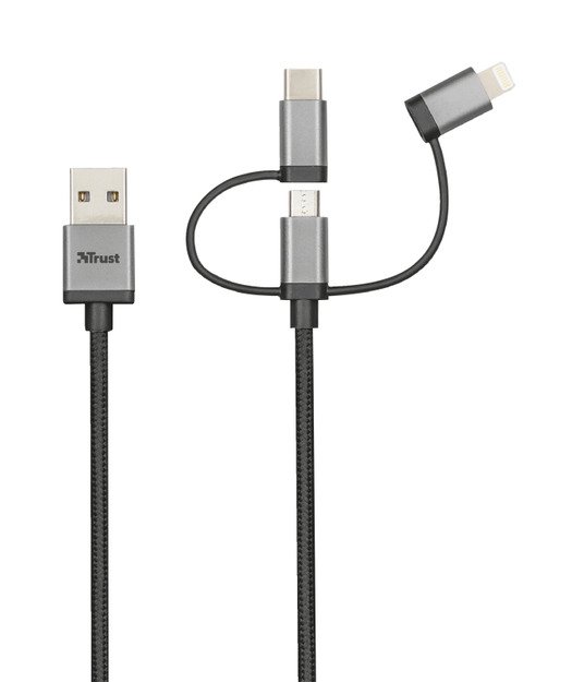 Trust 22693 3 in 1 Telefon Kablosu Lightning - Micro USB - Type-C
